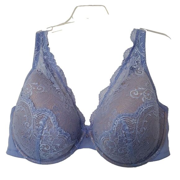 ThirdLove Lace Contour Plunge Bra Size 40F Purple Padded Underwire - Picture 1 of 13